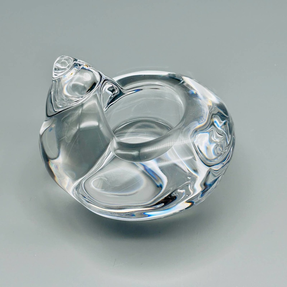 Orrefors Crystal Art “Beach Treasures Snail” Candle Holder